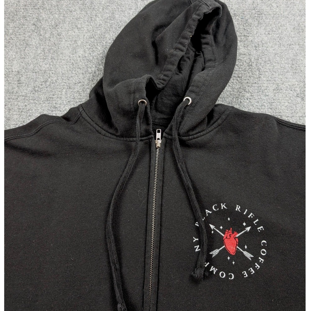 Black Rifle Coffee Company Zip Hoodie SZ XXL Black Cotton Blend Skeleton Graphic